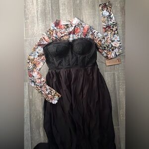 Savannah Sevens Black Lace Strapless Dress